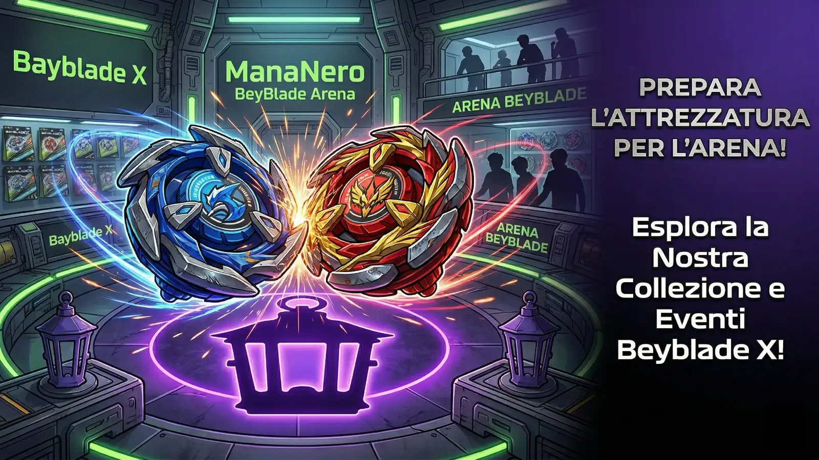Arena da battaglia BeyBlade — palco di gioco illuminate